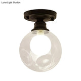 Contemporary Clear Glass Flush Mount Ceiling Light For Bedroom