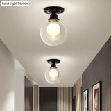 Contemporary Clear Glass Flush Mount Ceiling Light For Bedroom