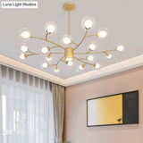 Contemporary Clear Glass Globe Chandelier For Living Room Ceiling