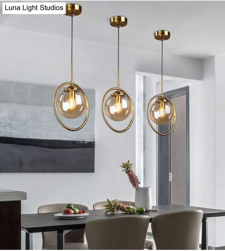 Contemporary Clear Glass Pendant Light Fixture For Bedroom