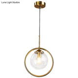 Contemporary Clear Glass Pendant Light Fixture For Bedroom