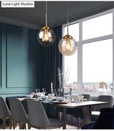Contemporary Clear Glass Pendant Light Fixture For Bedroom