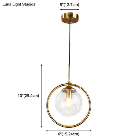 Contemporary Clear Glass Pendant Light Fixture For Bedroom