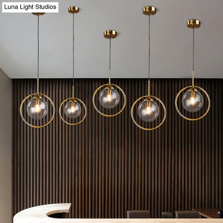 Contemporary Clear Glass Pendant Light Fixture For Bedroom