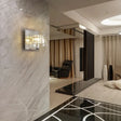 Contemporary Clear Glass Wall Sconce With Chrome Inner Wire Shade - Ideal For Corridors 1 Light Lamp