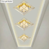 Contemporary Clear Led Cube Ceiling Light - Crystal Flush Mount Fixture / 3W Warm