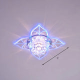 Contemporary Clear Led Flush Mount Ceiling Light For Corridor - Blossom Crystal / Blue