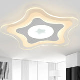 Contemporary Clear Starfish Led Flush Ceiling Light For Kids Bedroom / 8 Warm
