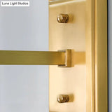 Contemporary Clear Water Glass Wall Sconce - Brass 1/2-Light Bedside Lamp
