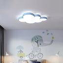 Contemporary Cloud Flush Led Ceiling Light Fixture For Bedrooms - Acrylic Lamp Blue / Small