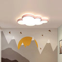 Contemporary Cloud Flush Led Ceiling Light Fixture For Bedrooms - Acrylic Lamp Pink / Small