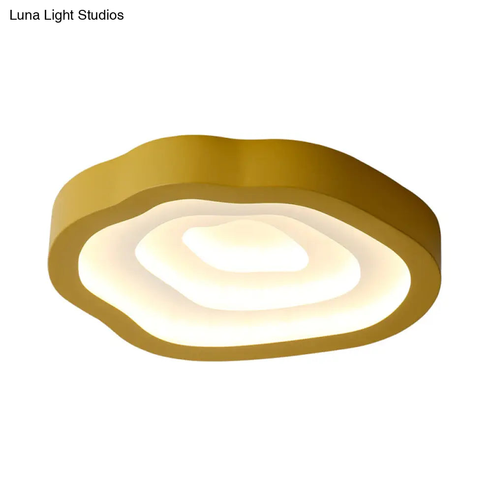 Contemporary Cloud Led Flushmount Ceiling Light Fixture In Black/Yellow/Blue - Warm/White Options