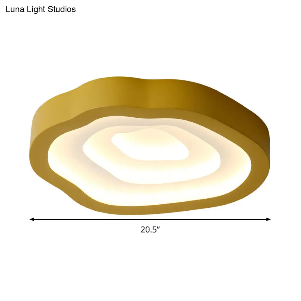 Contemporary Cloud Led Flushmount Ceiling Light Fixture In Black/Yellow/Blue - Warm/White Options