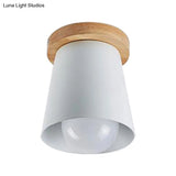 Contemporary Conical Ceiling Light Gray/White/Green - Metal Flush Mount For Bedroom