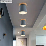 Contemporary Conical Ceiling Light Gray/White/Green - Metal Flush Mount For Bedroom