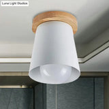 Contemporary Conical Ceiling Light Gray/White/Green - Metal Flush Mount For Bedroom