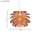 Contemporary Copper Hanging Pendant Light For Restaurants - Pinecone Metal Finish