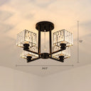 Contemporary Crystal Ceiling Lamp With Prismatic K9 Crystals 4 / Black