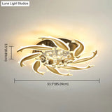 Contemporary Crystal Ceiling Light Fixture Spiral Flush Design For Bedrooms