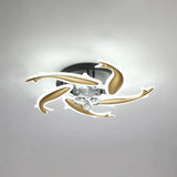 Contemporary Crystal Ceiling Light Fixture Spiral Flush Design For Bedrooms 5 / Brass White