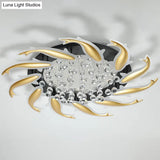 Contemporary Crystal Ceiling Light Fixture Spiral Flush Design For Bedrooms