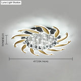 Contemporary Crystal Ceiling Light Fixture Spiral Flush Design For Bedrooms