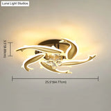 Contemporary Crystal Ceiling Light Fixture Spiral Flush Design For Bedrooms