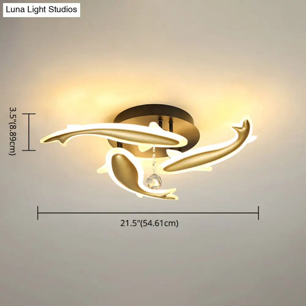 Contemporary Crystal Ceiling Light Fixture Spiral Flush Design For Bedrooms