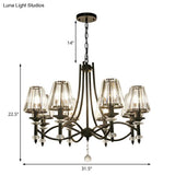 Contemporary Crystal Chandelier Pendant Light Kit - Tapered Design Adjustable Chain 4/6/8 Lights