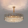 Contemporary Crystal Chandelier Pendant - Rose Gold Tier Suspended Lighting / 19.5 Smoke Grey