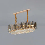Contemporary Crystal Chandelier Pendant - Rose Gold Tier Suspended Lighting / 31.5 Smoke Grey