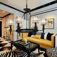 Contemporary Crystal Circle Chandelier Lamp With 6/8 Bulbs - Black Hanging Pendant Light For Living