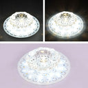Contemporary Crystal Clear Led Flush Ceiling Light For Entryway - Blossom Mount / White