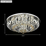 Contemporary Crystal Dome Flush Mount Light - 9/12 Lights 23.5’/31.5’ Wide Chrome Ceiling Fixture