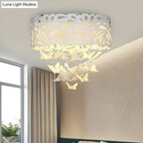 Contemporary Crystal Drop Led Flush Light - White 8/12 Heads 18’/23.5’/12.5’ Wide
