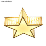 Contemporary Crystal Flush Mount Ceiling Light Fixture - Pentagram Design