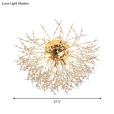 Contemporary Crystal Flush Mount Lamp - Silver/Gold Warm Light 6/8 Lights Bedroom Ceiling Fixture