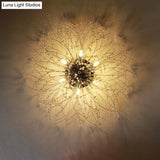 Contemporary Crystal Flush Mount Lamp - Silver/Gold Warm Light 6/8 Lights Bedroom Ceiling Fixture