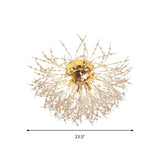 Contemporary Crystal Flush Mount Lamp - Silver/Gold Warm Light 6/8 Lights Bedroom Ceiling Fixture