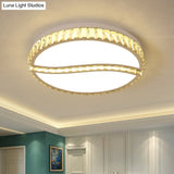 Contemporary Crystal Flushmount Ceiling Fixture In Chrome With Warm/White Light - Ideal For Drawing