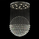 Contemporary Crystal Flushmount Light Fixture - Ideal For Restaurants Stainless Steel Finish 3/5/14