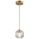 Contemporary Crystal Gold Globe Pendant Light - Elegant Hanging Lamp Kit