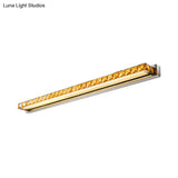 Contemporary Crystal Gold Wall Sconce - Linear Vanity Light With Warm/White For Bathroom Multiple