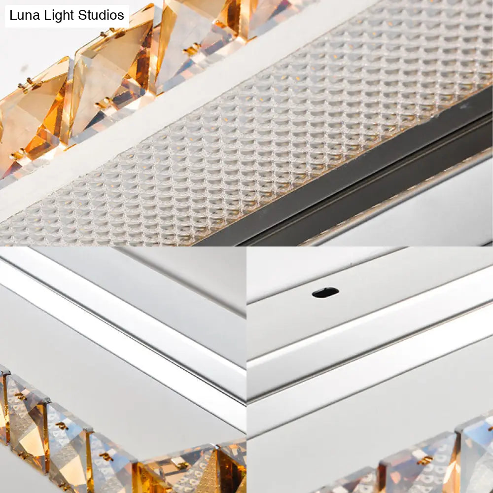 Contemporary Crystal Gold Wall Sconce - Linear Vanity Light With Warm/White For Bathroom Multiple