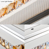 Contemporary Crystal Gold Wall Sconce - Linear Vanity Light With Warm/White For Bathroom Multiple