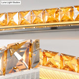 Contemporary Crystal Gold Wall Sconce - Linear Vanity Light With Warm/White For Bathroom Multiple