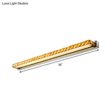 Contemporary Crystal Gold Wall Sconce - Linear Vanity Light With Warm/White For Bathroom Multiple