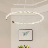 Contemporary Crystal Led Brass Suspension Pendant Light - Circular Hanging Chandelier 16/23.5/31.5