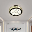 Contemporary Crystal Led Ceiling Light Flush Mount - Modern Hand-Cut Design Chrome Finish 10/19 Wide