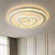 Contemporary Crystal Led Ceiling Light For Bedroom - Chrome Finish Warm/White / 16.5’ White